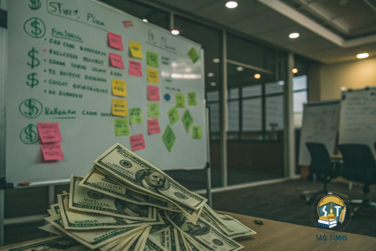 Стартап жоспары мен долларлар. Нейрожелі арқылы жасалған көрнекі сурет: SaqTimes